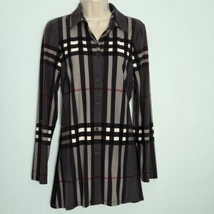 NWOT Michel Tyler Plaid Long Sleeve Tunic Shirt